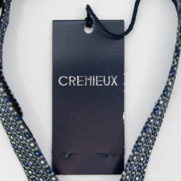 Daniel Cremieux Blue Geometric Circle 100% Silk Self Tie Bow Tie - Picture 5 of 7